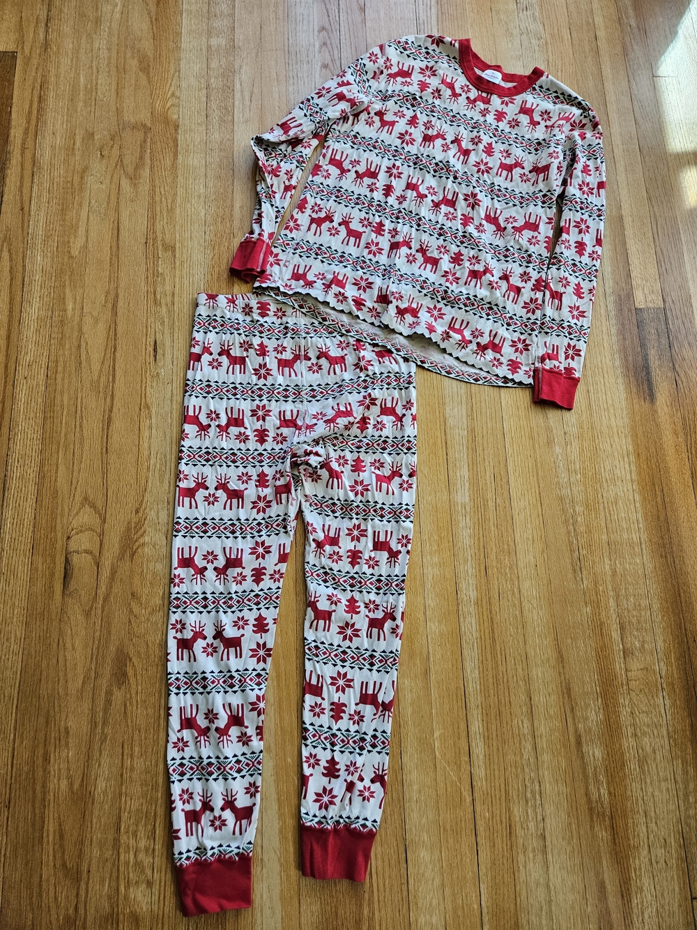 Hanna Andersson Red Reindeer Pajama Set-Adult